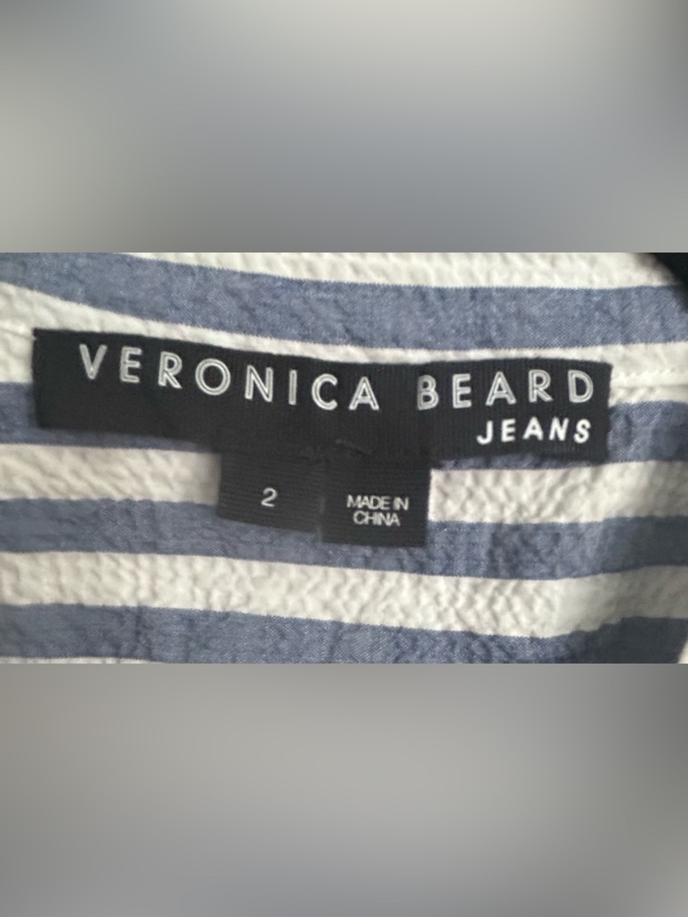 Veronica Beard Blue and White Striped Sleeveless Shirt Dress Size S - Picture 5 of 6